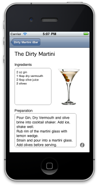 The Dirty iMartini - iPhone Drink App