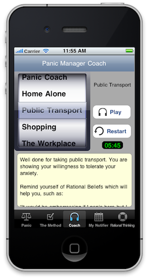 Panic Manager - iPhone Therapy App